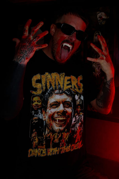 Sinners Dance with the Devil JHorror87 Exclusive Premium Oversized T-Shirt (Unisex)