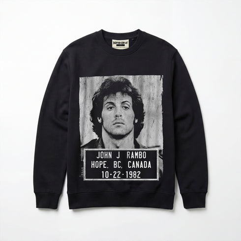 Rambo First Blood Mugshot Sylvester Stallone Premium Sweatshirt (Unisex)