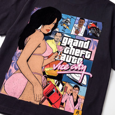 Grand Theft Auto Vice City Tribute Retro Gaming Premium Oversized T-Shirt (Unisex)