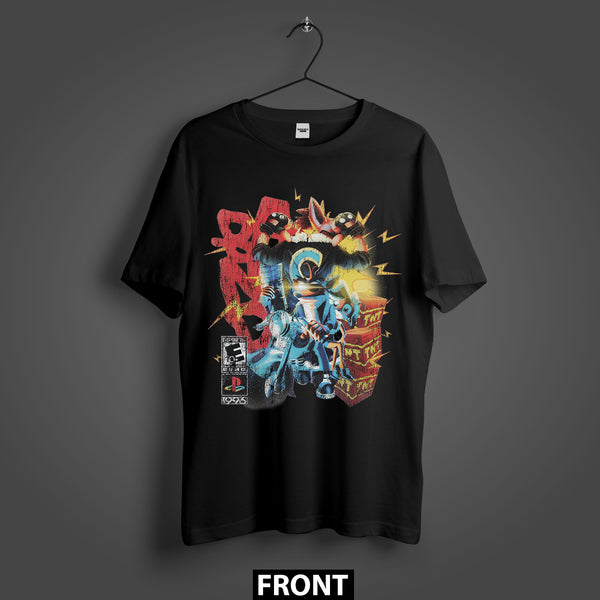 Crash Bandicoot Warped Back in Action Vintage Retro Premium Oversized Double-Sided T-Shirt (Unisex)