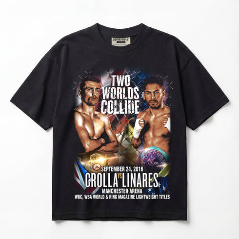 Anthony Crolla vs Jorge Linares Two Worlds Collide Unification Premium Oversized T-Shirt (Unisex)