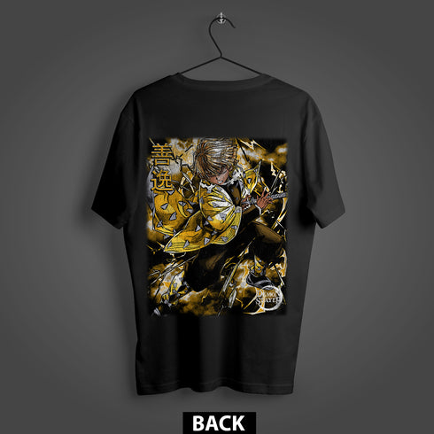 Demon Slayer Zenitsu Agatsuma Premium Oversized Double-Sided T-Shirt (Unisex)