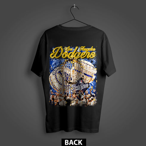 Los Angeles Dodgers Back-to-Back Champions Premium Oversized Double-Sided T-Shirt (Unisex)