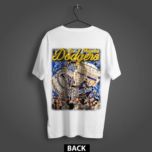 Los Angeles Dodgers Back-to-Back Champions Premium Oversized Double-Sided T-Shirt (Unisex)