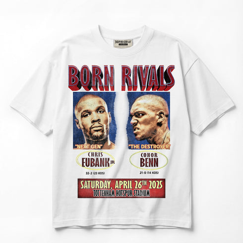 Chris Eubank Jnr v Conor Benn Born Rivals Vintage Premium Oversized T-Shirt (Unisex)