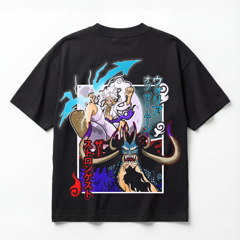 One Piece Luffy vs Kaido The Sun God Rises Premium Oversized Double-Sided T-Shirt (Unisex)