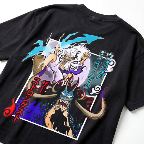 One Piece Luffy vs Kaido The Sun God Rises Premium Oversized Double-Sided T-Shirt (Unisex)