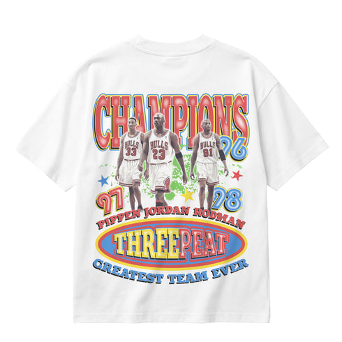 Chicago Bulls The Last Dance 3 Peat Premium Oversized Double-Sided T-Shirt (Unisex)