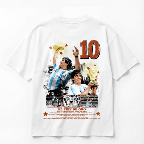 Diego Maradona El Pibe de Oro Premium Oversized Double-Sided T-Shirt (Unisex)