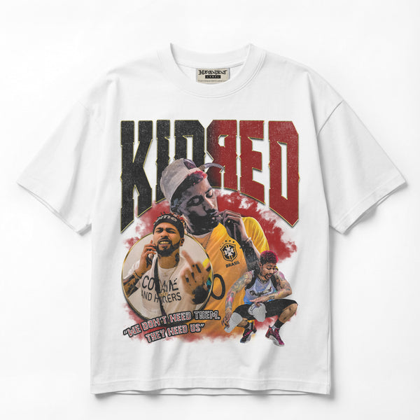 Kid Red We Don’t Need Them Premium Oversized T-Shirt (Unisex)