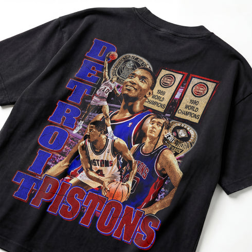 Detroit Pistons Bad Boys Era Champions Tribute Premium Oversized Double-Sided T-Shirt (Unisex)