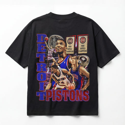 Detroit Pistons Bad Boys Era Champions Tribute Premium Oversized Double-Sided T-Shirt (Unisex)