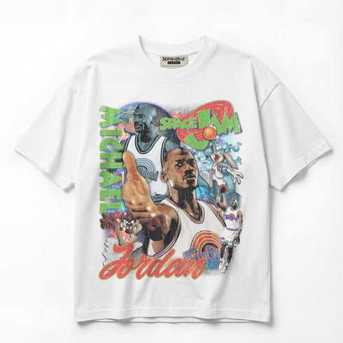 Space Jam 1996 Defying Gravity Michael Jordan Premium Oversized Double-Sided T-Shirt (Unisex)