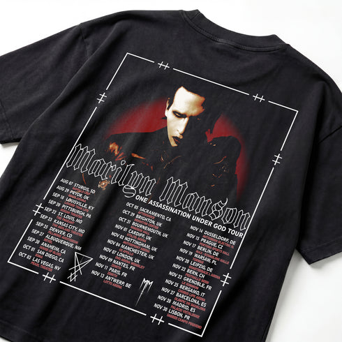 Marilyn Manson One Assassination Under God Tour Premium Oversized Double-Sided T-Shirt (Unisex)