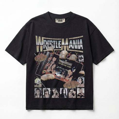 WWF WrestleMania Arcade Legends T-Shirt WWE Retro Vintage Premium Oversized T-Shirt (Unisex)