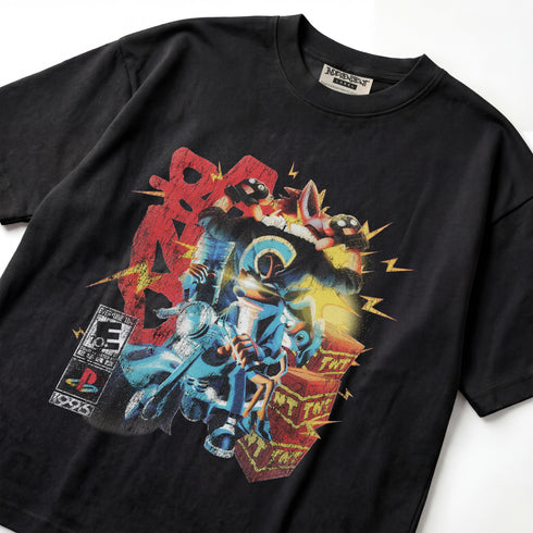 Crash Bandicoot Warped Back in Action Vintage Retro Premium Oversized Double-Sided T-Shirt (Unisex)