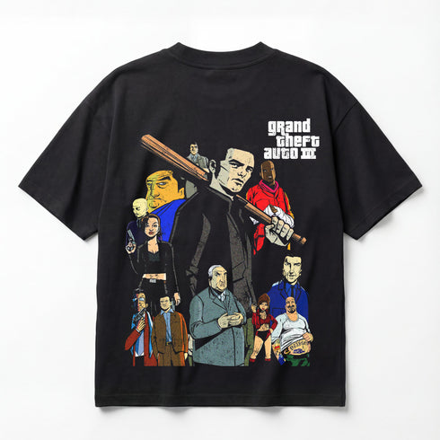 Grand Theft Auto III Liberty City Outlaws Retro Gaming Premium Oversized Double-Sided T-Shirt (Unisex)