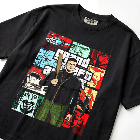Grand Theft Auto III Liberty City Outlaws Retro Gaming Premium Oversized Double-Sided T-Shirt (Unisex)