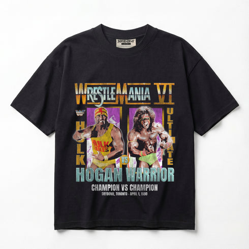 Hulk Hogan vs. Ultimate Warrior VI The Ultimate Challenge Premium Oversized Double-Sided T-Shirt (Unisex)