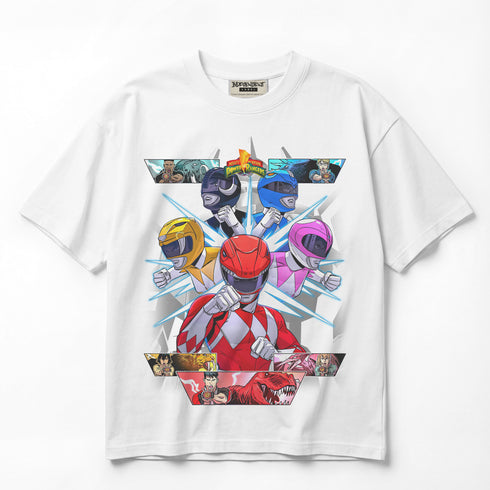 Power Rangers Megazord Assemble Premium Oversized Double-Sided T-Shirt (Unisex)
