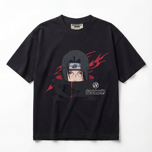 Naruto Itachi Uchiha Eyes of the Shadow Premium Oversized T-Shirt (Unisex)