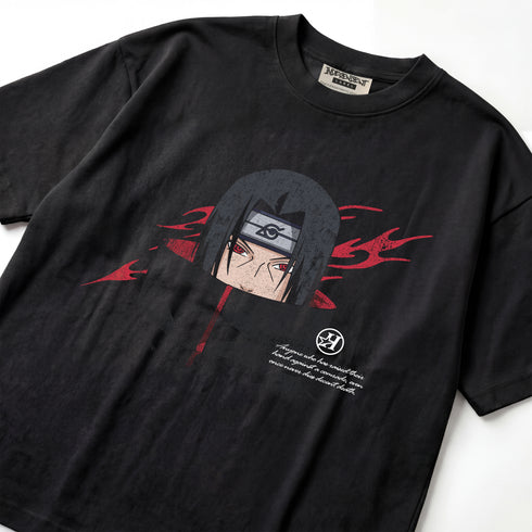Naruto Itachi Uchiha Eyes of the Shadow Premium Oversized T-Shirt (Unisex)