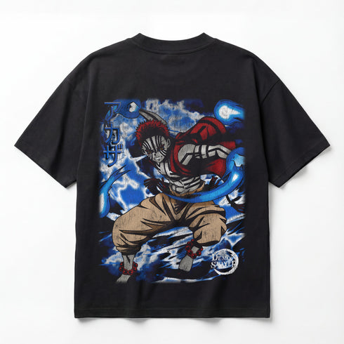 Demon Slayer Akaza Upper Moon 3 Premium Oversized Double-Sided T-Shirt ( Unisex)