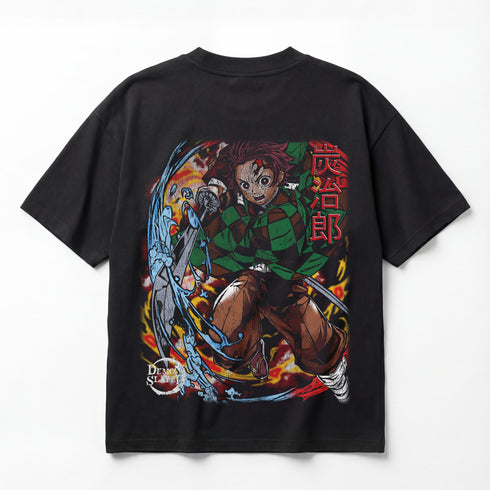 Demon Slayer Tanjiro Kamado Premium Oversized Double-Sided T-Shirt (Unisex)