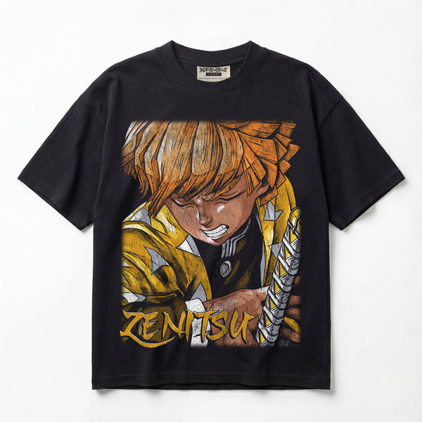 Demon Slayer Zenitsu Agatsuma Premium Oversized Double-Sided T-Shirt (Unisex)