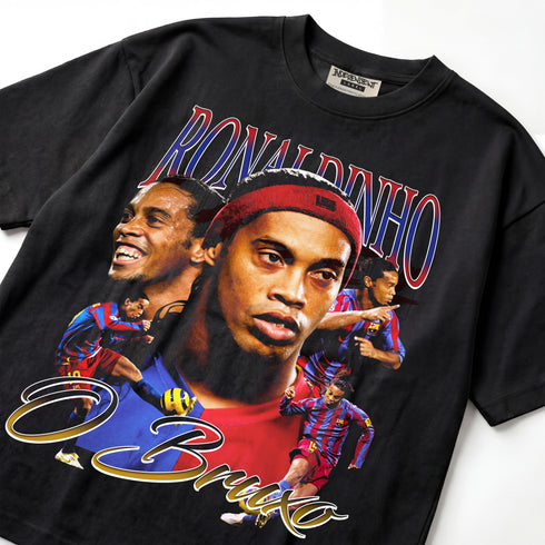 Ronaldinho O Bruxo Barcelona Premium Oversized T-Shirt (Unisex)