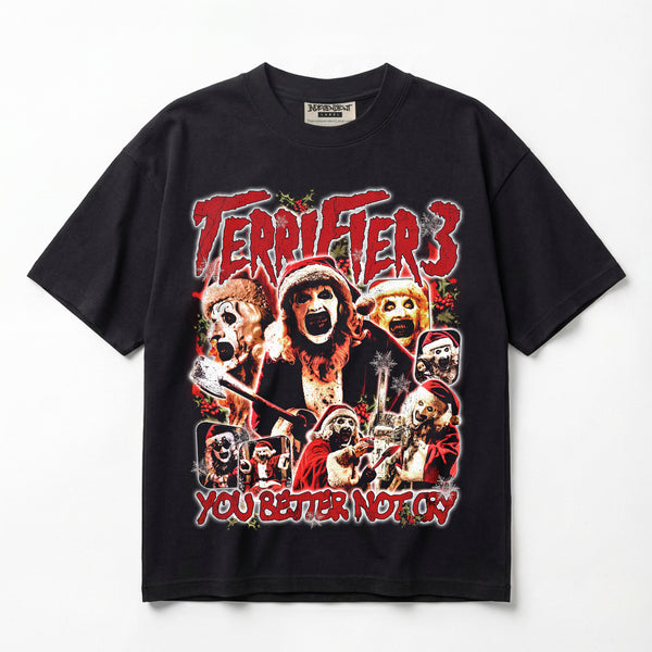 Terrifier 3 You Better Not Cry JHorror87 Exclusive Premium Oversized T-Shirt (Unisex)