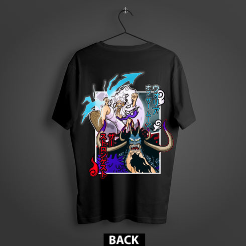 One Piece Luffy vs Kaido "The Sun God Rises" Premium Oversized Double-Sided T-Shirt