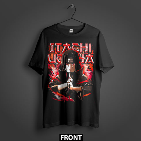 Itachi Uchiha Silent Power Premium Oversized Double-Sided T-Shirt (Unisex)