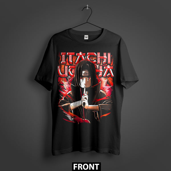 Itachi Uchiha Silent Power Premium Oversized Double-Sided T-Shirt (Unisex)
