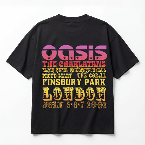 Oasis Finsbury Park 2002 Heathen Chemistry Tour Vintage Premium Oversized Double-Sided T-Shirt (Unisex)