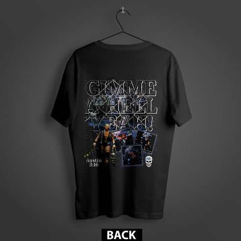 Stone Cold Steve Austin 'Gimme A Hell Yeah!' Tribute Double-Sided Premium T-Shirt (Unisex)