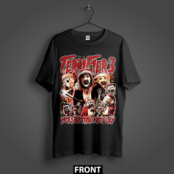 Terrifier 3 You Better Not Cry JHorror87 Exclusive Premium Oversized T-Shirt (Unisex)