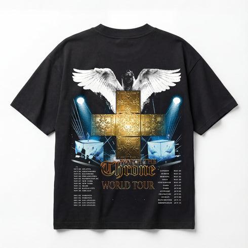 Jay-Z & Kanye West Watch The Throne Tour Premium Oversized Double-Sided T-Shirt