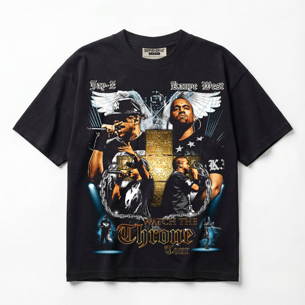 Jay-Z & Kanye West Watch The Throne Tour Premium Oversized Double-Sided T-Shirt