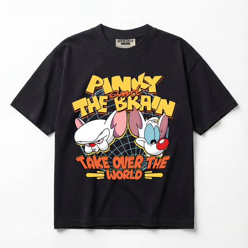 Pinky and The Brain Take Over The World Premium Oversized T-Shirt (Unisex)