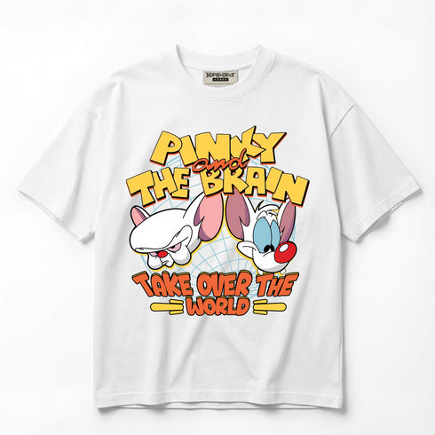 Pinky and The Brain Take Over The World Premium Oversized T-Shirt (Unisex)