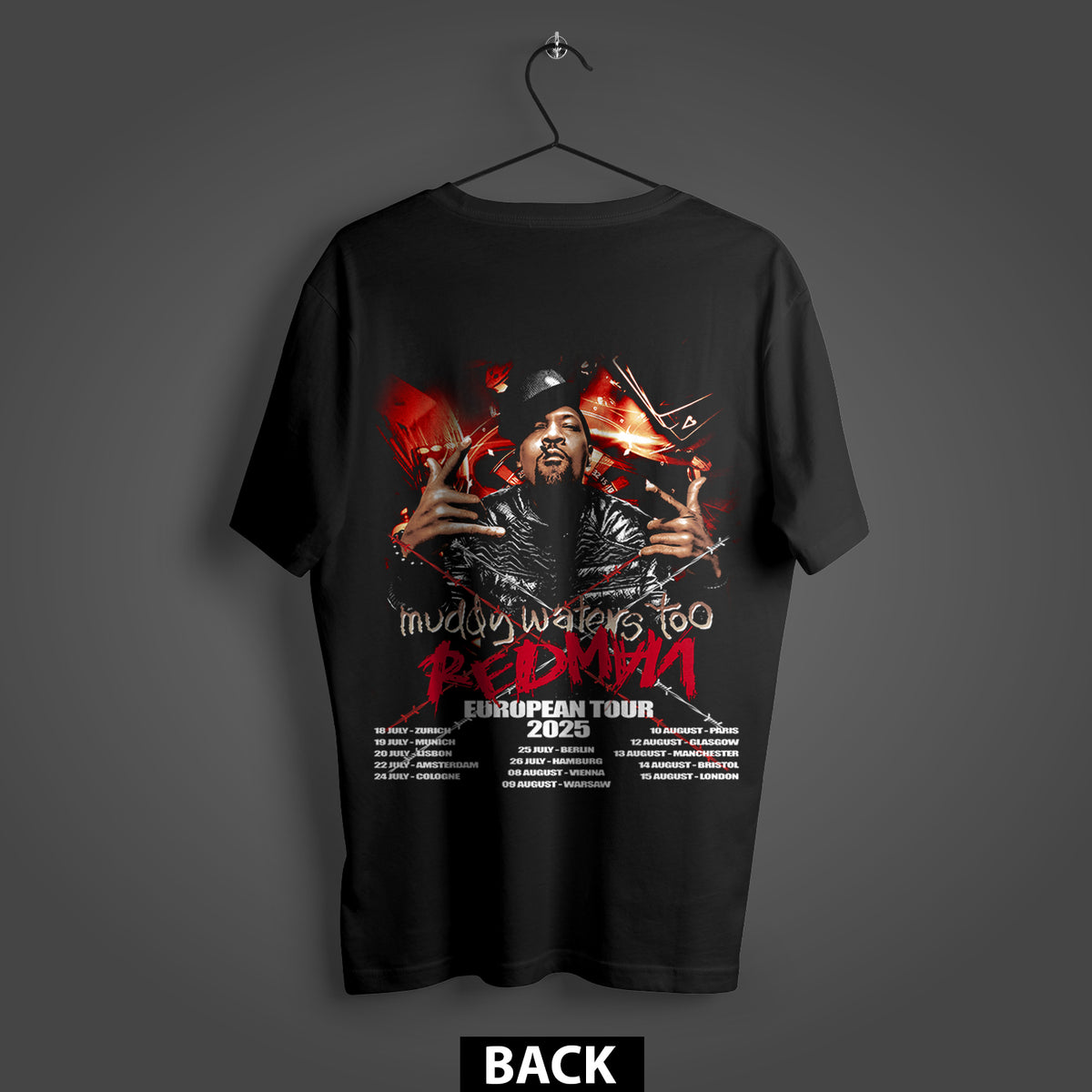 Redman Muddy Waters Too European Tour 2025 Premium Oversized Double-Si ...